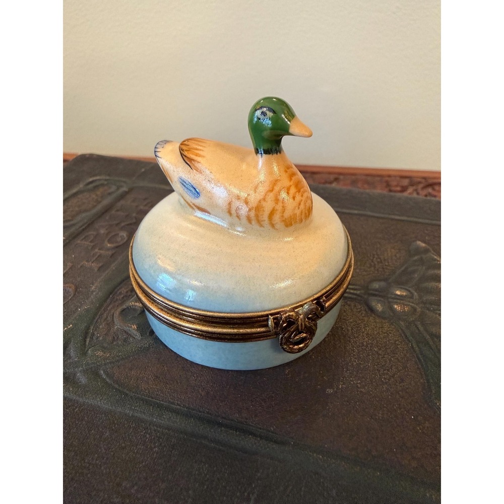 Vintage Limoges Castel Mallard Duck Trinket Box